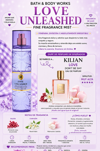 Love Unleashed - loción bath and body works