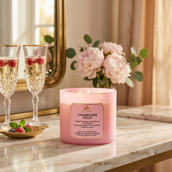 vela de 3 mechas Champagne Toast bath and body works