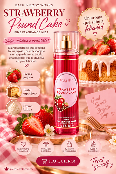 Set Strawberry Pound Cake bath and body works