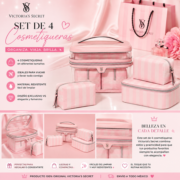 Set de 4 Cosmetiqueras Victoria’s Secret Victoria's Secret