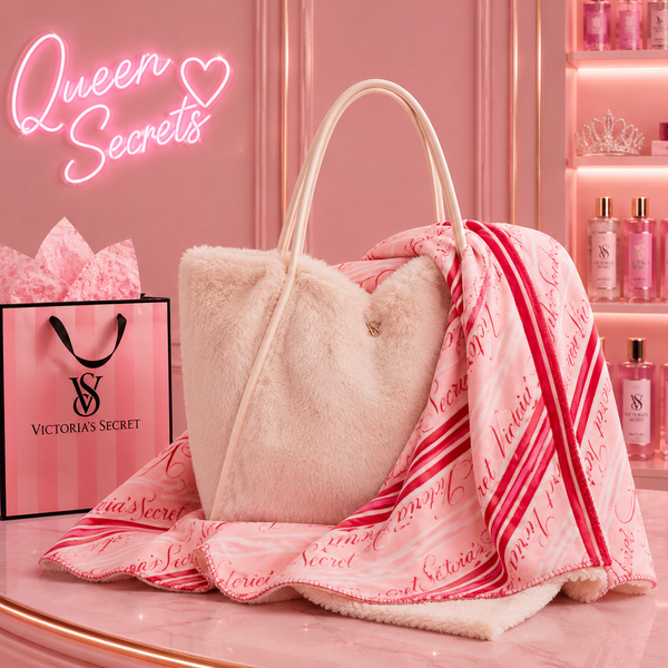 Set de Manta Afelpada con Bolsa Victoria's Secret