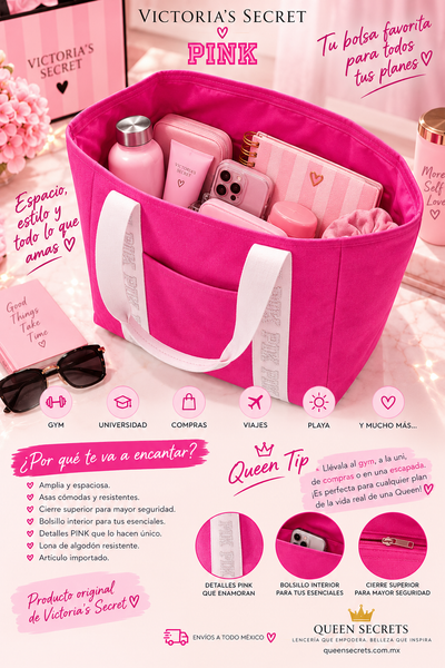 Canvas tote PINK Victoria's Secret Pink