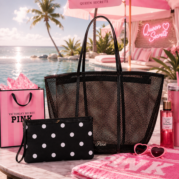 Mesh Tote and Pouch PINK Victoria's Secret Pink